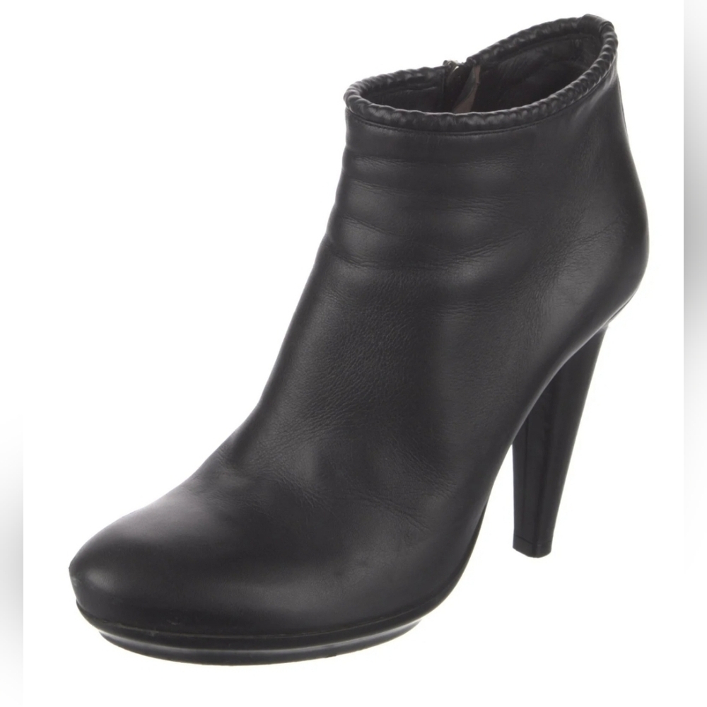 Sale❗️Bottega Veneta Black Leather Braided Heel Ankle Boots 37.5 7.5 - Picture 3 of 7